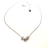 Collier de mariage feuillage zircon et perles