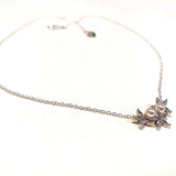 Collier de mariage feuillage zircon et perles