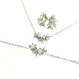 Collier de mariage feuillage zircon et perles