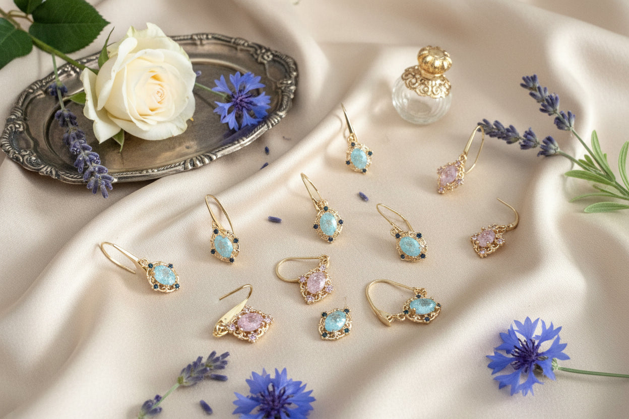 boucles rose vintage
