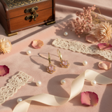 Boucles d'oreilles Dormeuses vintage rose