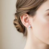 White pearl wedding earrings
