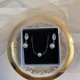 Parure  Mariage en argent 925  Strass & Perles Nacrées