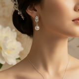 Parure  Mariage en argent 925  Strass & Perles Nacrées