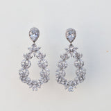 Boucles d'oreilles mariage volumineuse en Zircons