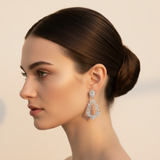 Boucles d'oreilles mariage tout en Zircon  bohème