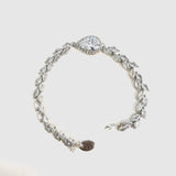 Bracelet de mariage goutte Feuillage en Zircone à la taille