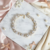 Bracelet mariage doré  avec pierres en zircon