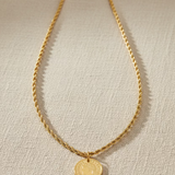 Sautoir Médaille -Louis  Pièce Ancienne – Chaîne Maille Corde Acier Inoxydable Doré | Le Temps d'une Walima