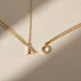 Collier initiale acier inoxydable et zircon