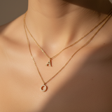 Collier initiale acier inoxydable et zircon