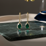 Boucles d'oreilles orientale vertes émeraudes et doré mariage chic