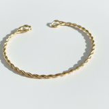 Jonc Semi-Ouvert Torsadé Gold Filled or laminé  – Bracelet Fin Fait Main | Le Temps d'une Walima