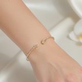 Jonc Semi-Ouvert Torsadé Gold Filled or laminé  – Bracelet Fin Fait Main | Le Temps d'une Walima