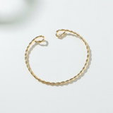 Jonc Semi-Ouvert Torsadé Gold Filled or laminé  – Bracelet Fin Fait Main | Le Temps d'une Walima