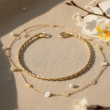 Jonc Semi-Ouvert Torsadé Gold Filled or laminé  – Bracelet Fin Fait Main | Le Temps d'une Walima