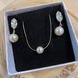 Parure argent 925 et perles et strass 