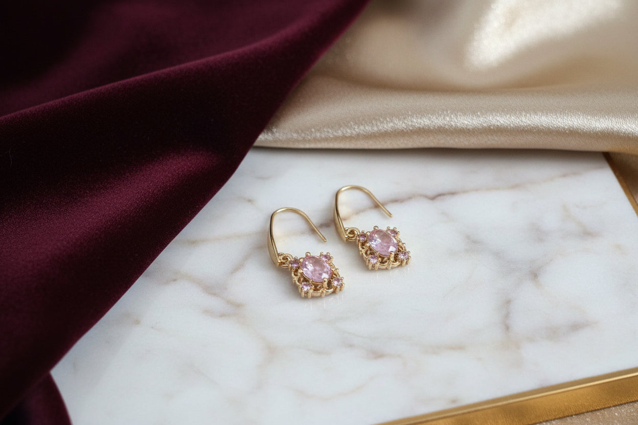 boucles rose vintage