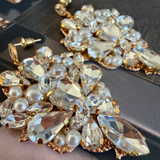 Boucles d'oreilles orientale vintage collection Luxury Full Doré,Cristal et Perles