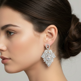 Boucles d'Oreilles Orientales collection Luxury Full argent et cristal