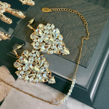 Boucles d'oreilles orientale vintage collection Luxury Full Doré,Cristal et Perles