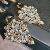 Boucles d'oreilles orientale vintage collection Luxury Full Doré,Cristal et Perles