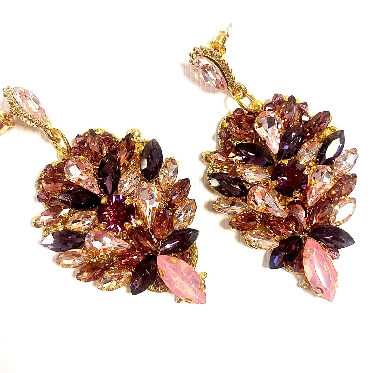 boucles d_oreilles caftan rose et violet