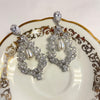 Boucles Longues Pendantes de Mariage en Forme de V avec Zircons et Perles Goutte - Élégance Étincelante