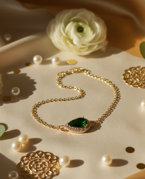 bracelet vert et doré mariage oriental