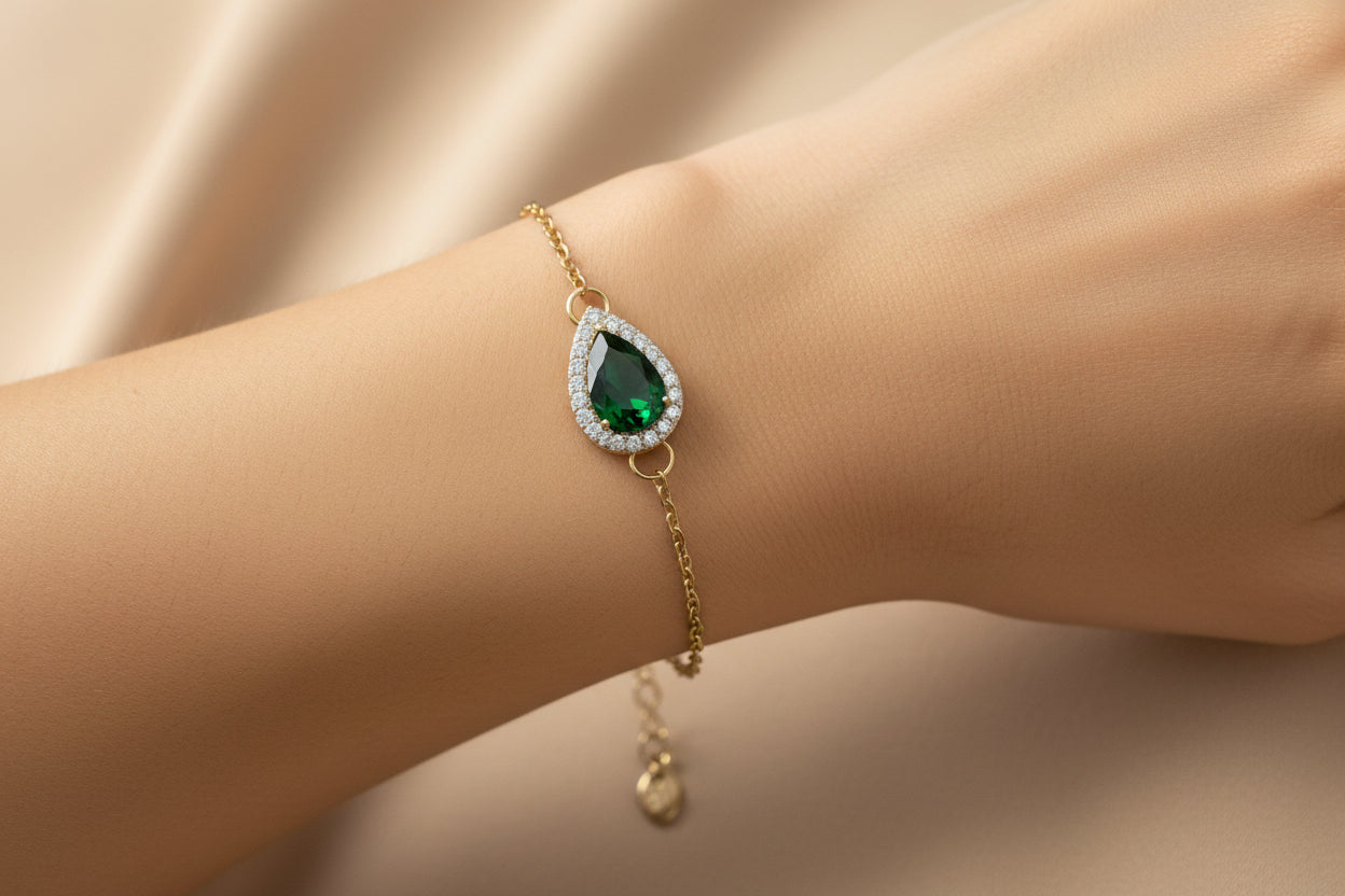 bracelet vert et doré mariage oriental