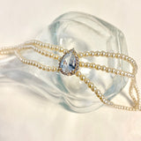 Collier Caftan Doré, perles et zircon Acier Inoxydable