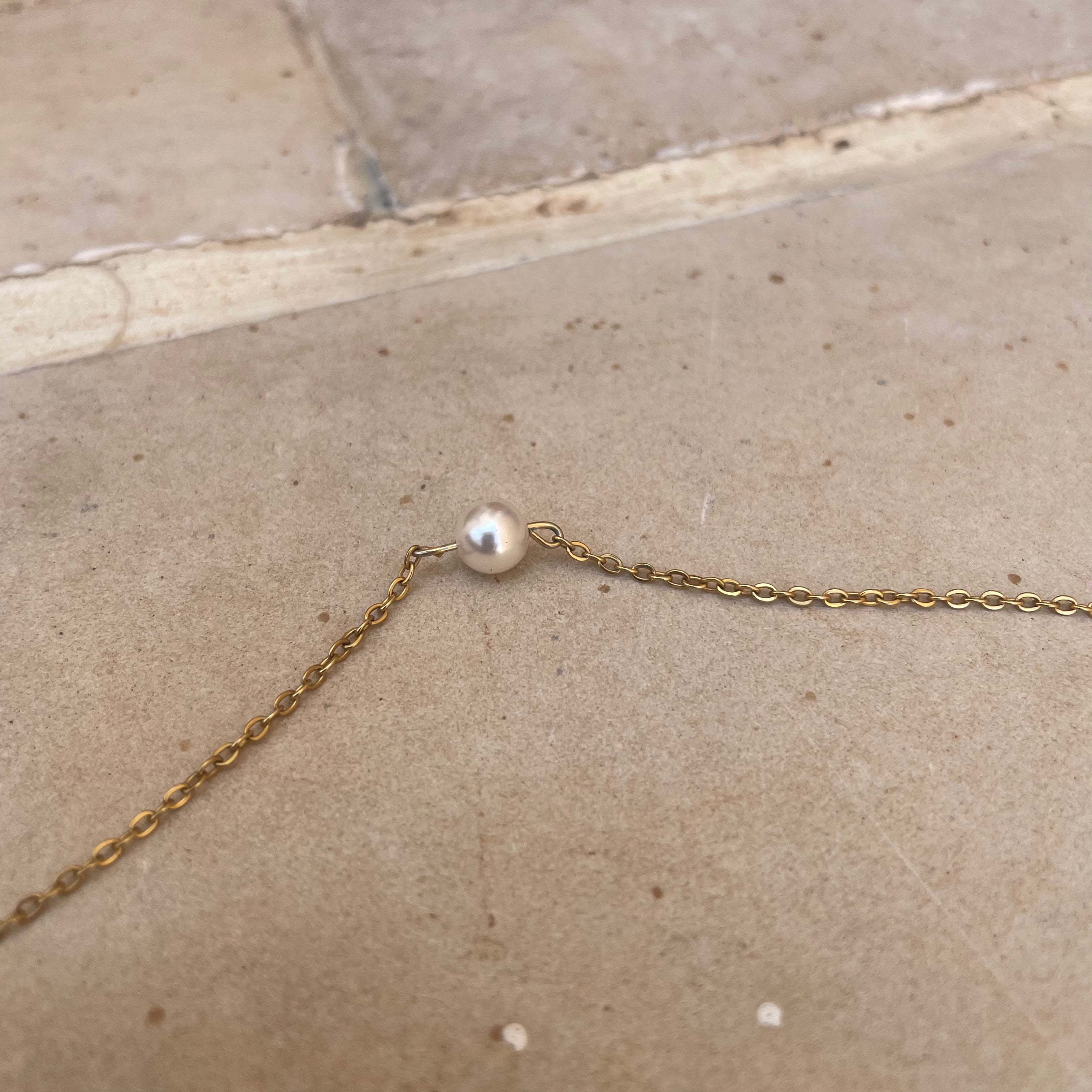 Bracelet perle Swarovski nacrée en acier inoxydable - Le Temps d'une Walima