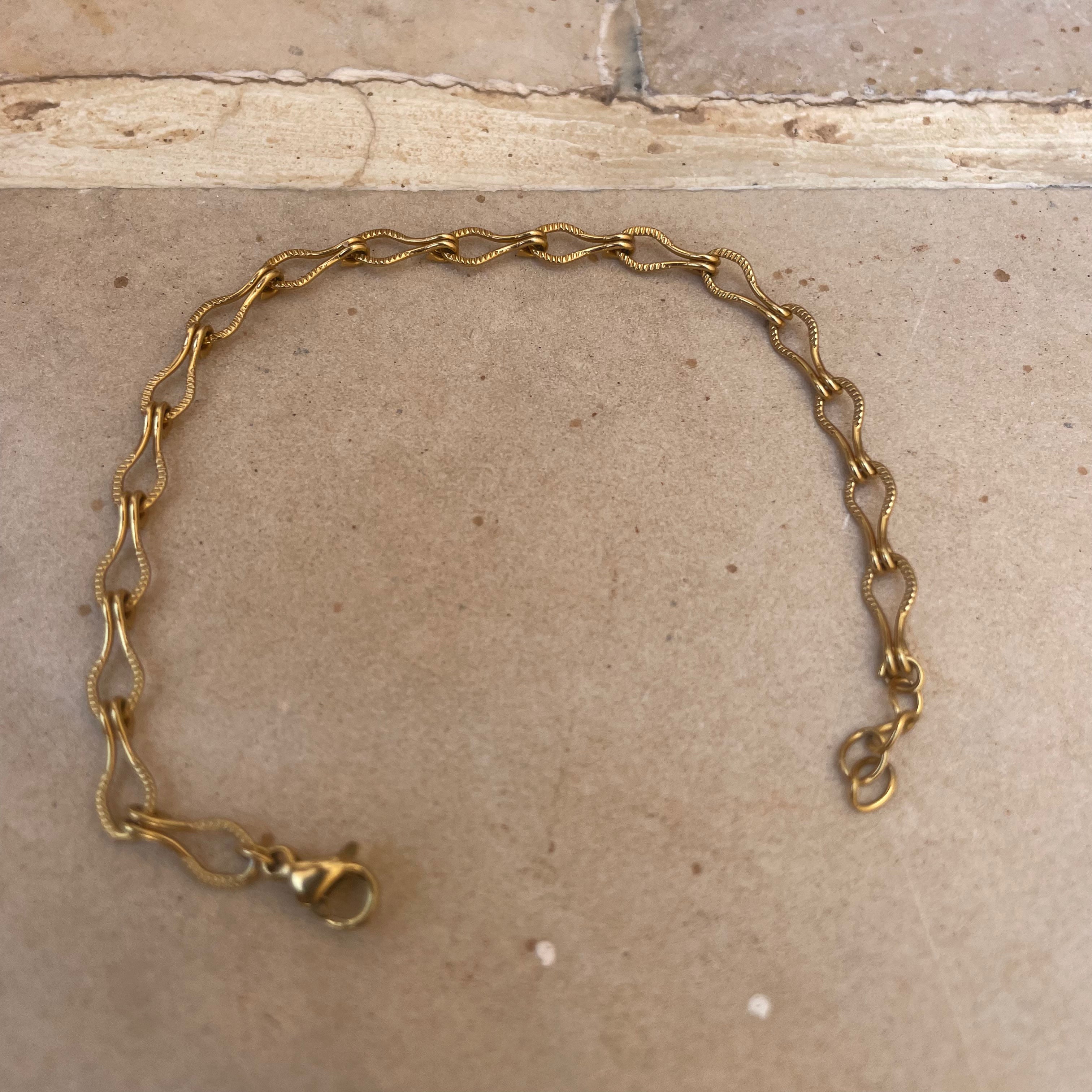 Bracelet acier inoxydable maille goutte - Le Temps d'une Walima