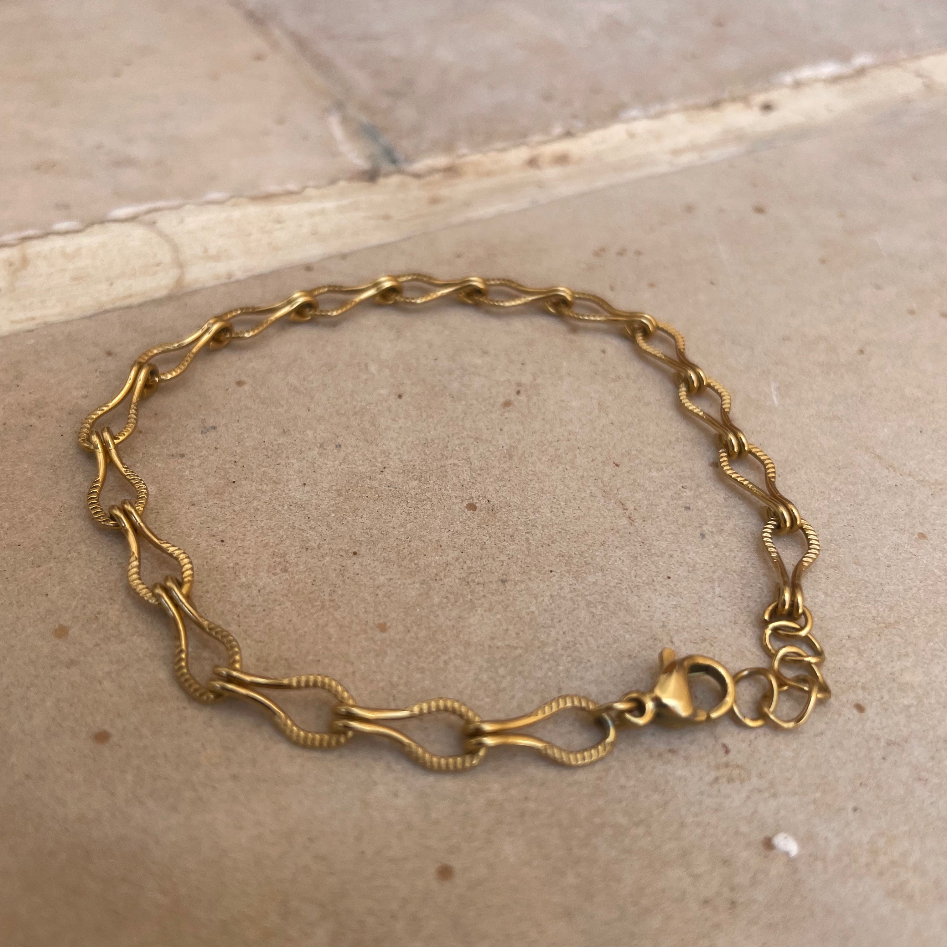 Bracelet acier inoxydable maille goutte - Le Temps d'une Walima