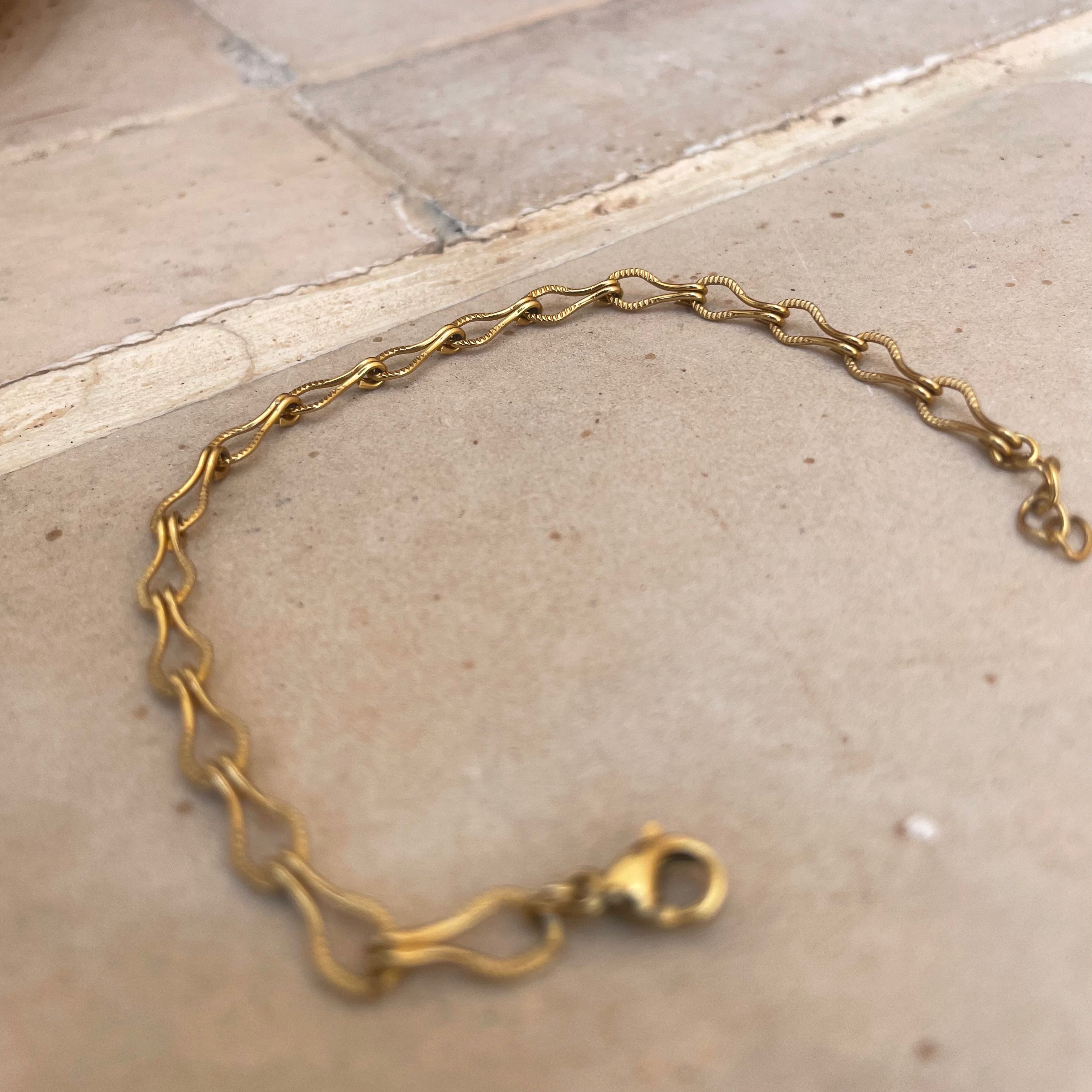Bracelet acier inoxydable maille goutte - Le Temps d'une Walima