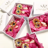 Boucles d'oreilles mariage colorées