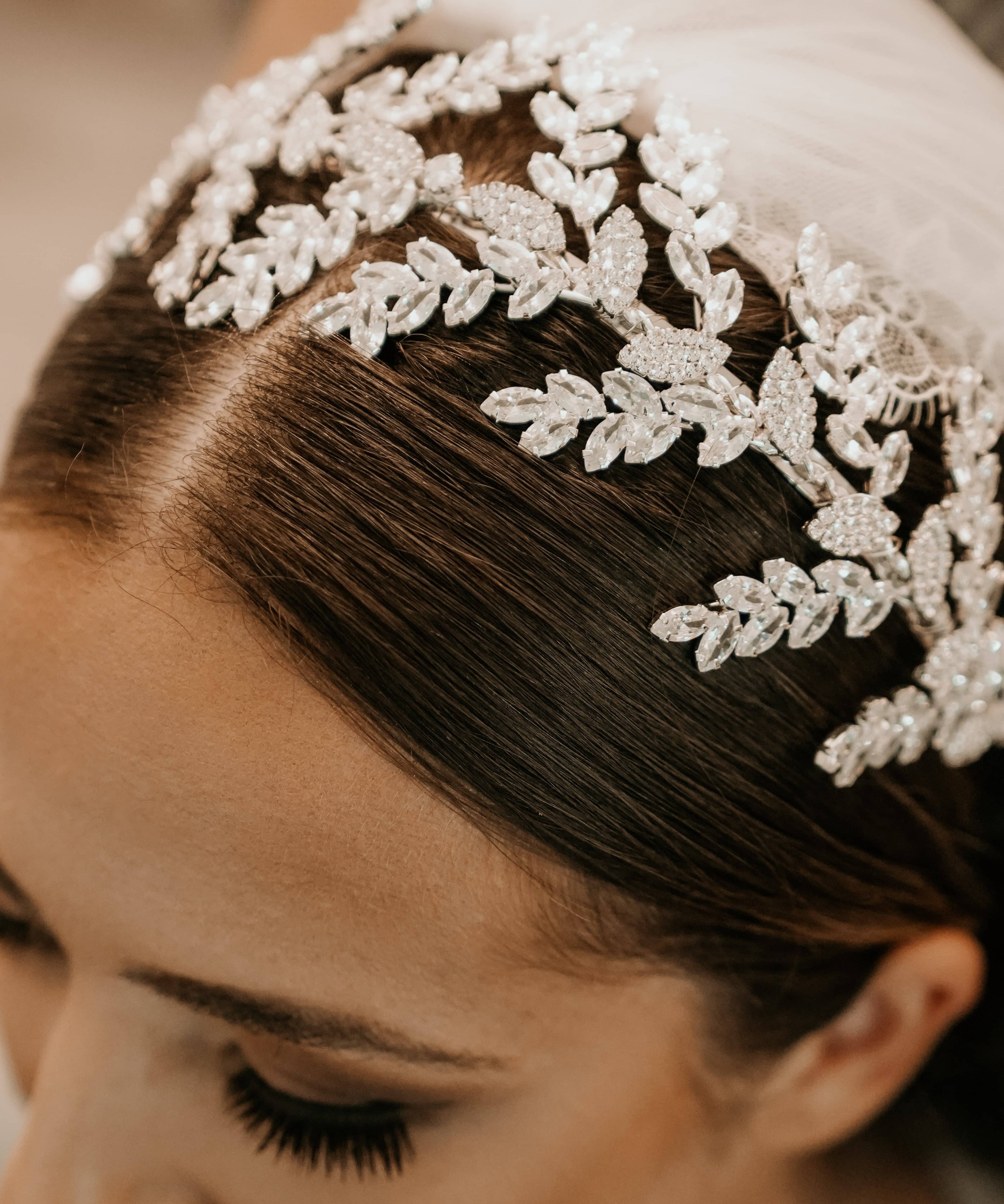 Serre-tête mariage en zircon