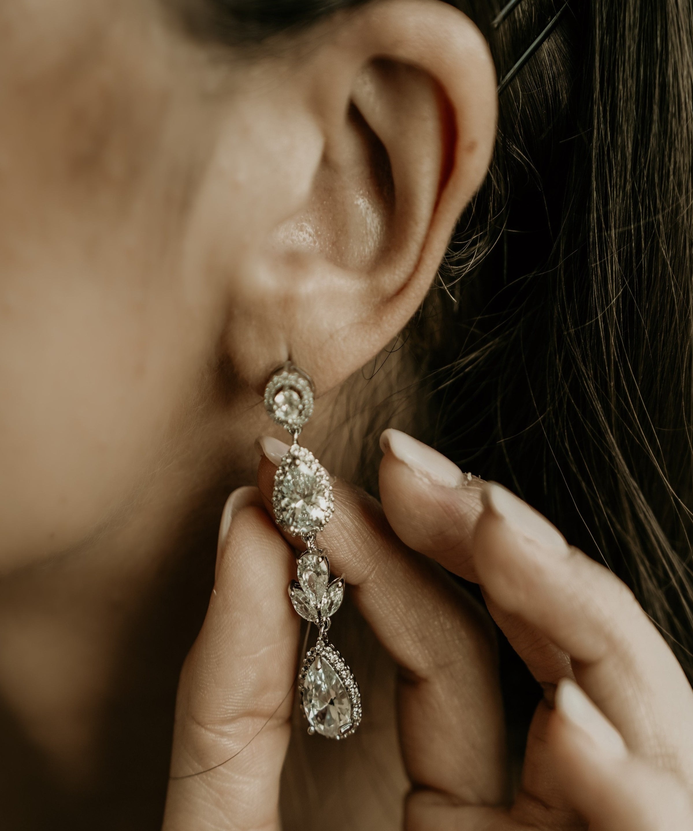 Longue boucles d'oreilles mariage