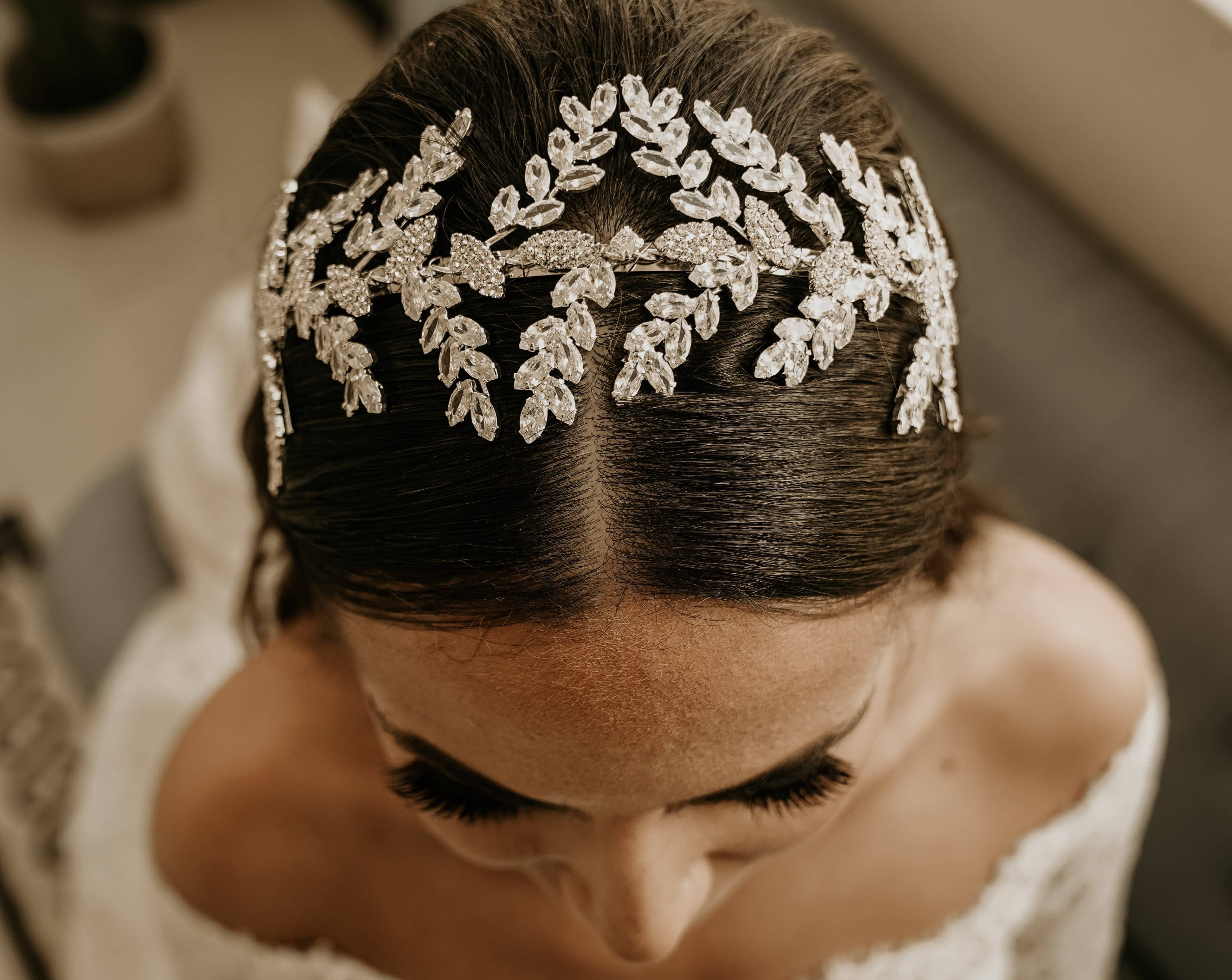 Serre-tête mariage en zircon