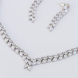 Collier mariage feuillage zircon