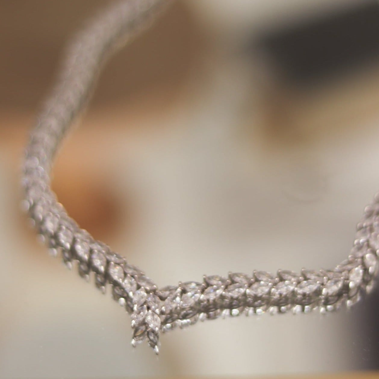 Collier mariage V zircon
