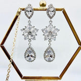 Boucles d'oreilles de  mariage avec  goutte en zircon Bohème