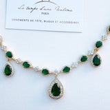 Bijoux de front vert et doré henné