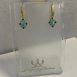 Boucles d'oreilles Dormeuses vintage Turquoise