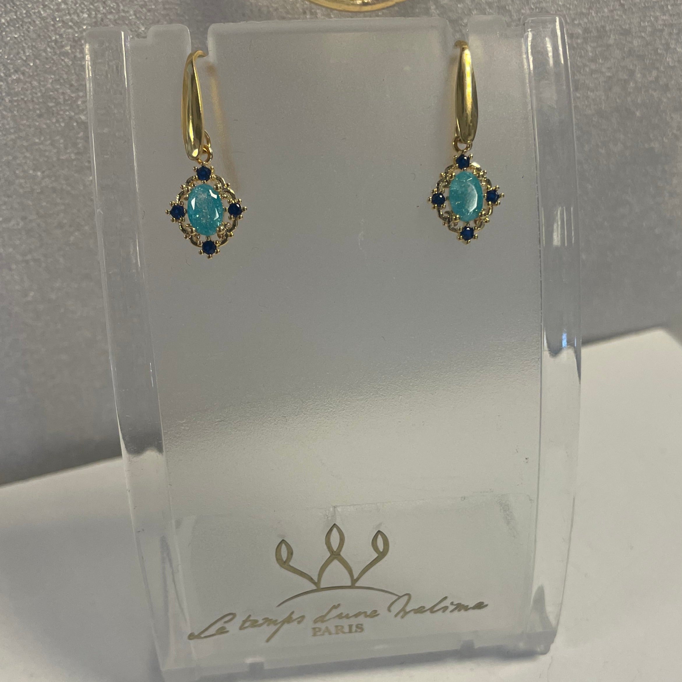 Boucles d'oreilles Dormeuses vintage Turquoise