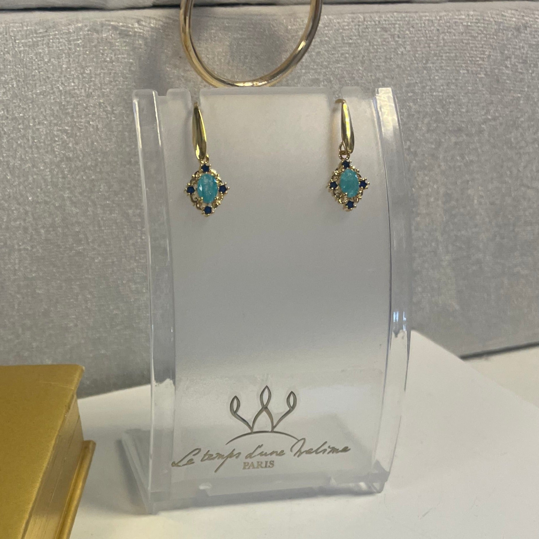 Boucles d'oreilles Dormeuses vintage Turquoise