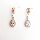 Boucles d'oreilles de mariage zircon et perles les précieuses