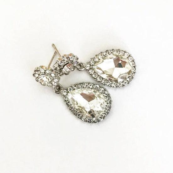 Boucles d'oreilles mariage en perle et cristal  Les Classichic