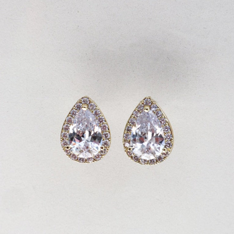 Boucles d'oreilles mariage chic Clou zircon