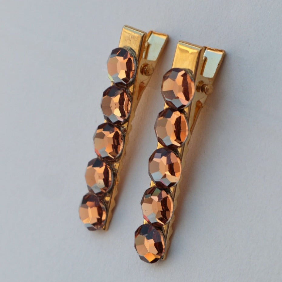 Barrettes pour cheveux fait-main Topaze - Le Temps d'une Walima